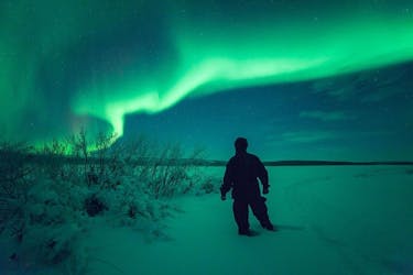 Northern Light safari by snowmobiles from Levi